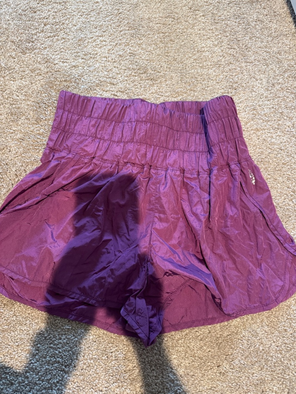 Free People Movement Women's Purple Smocked Waist Shorts